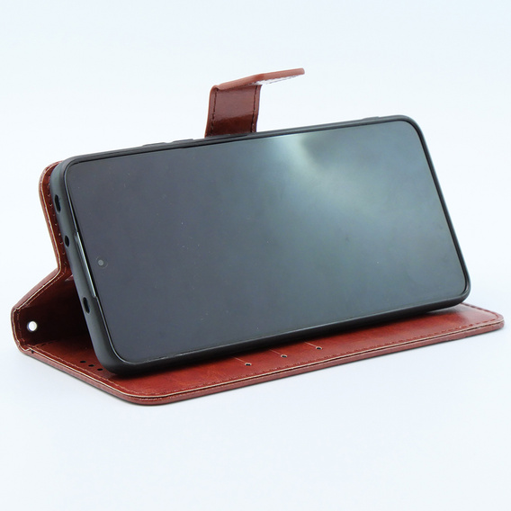 Klapkové puzdro pre Xiaomi 13T / 13T Pro, Crazy Horse Wallet, hnedé