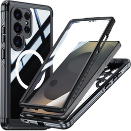 Puzdro pre Samsung Galaxy S25 Ultra, Shockproof, so sklom, pre MagSafe, čierne