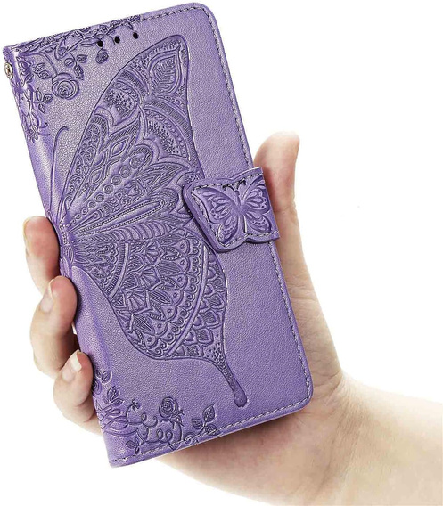 Klapkové puzdro pre Realme Note 70T 4G, Butterfly, fialové