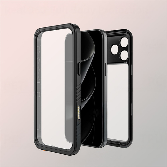 Puzdro pre iPhone 17 Pro Max, vodotesné IP68 Redpepper, čierne