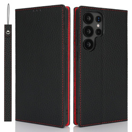 Klapkové puzdro pre Samsung Galaxy S25 Ultra, Litchi Skin Grain, čierne