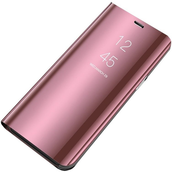 Obal na mobil pre Samsung Galaxy A72 5G, Clear View, ružové rose gold