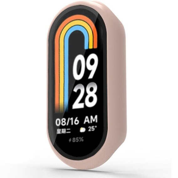 Puzdro 2v1 + tvrdené sklo pre Xiaomi Smart Band 10 / 9 / 8, ružové