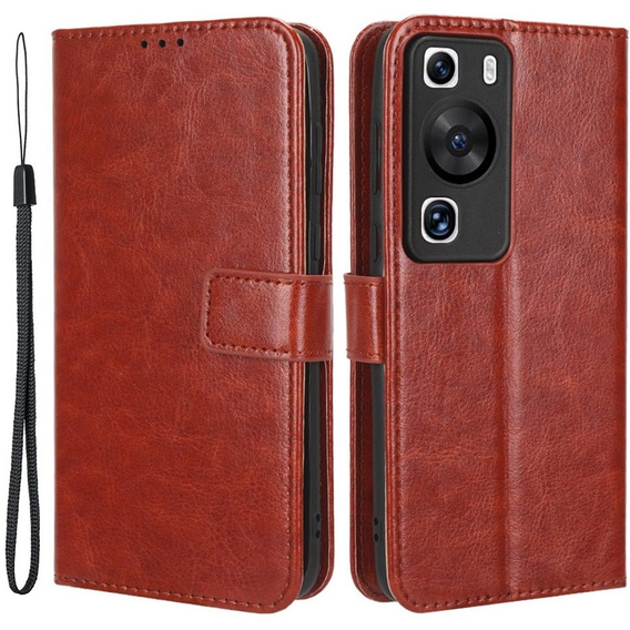 Klapkové puzdro pre Huawei P60 / P60 Pro, Crazy Horse Wallet, hnedé