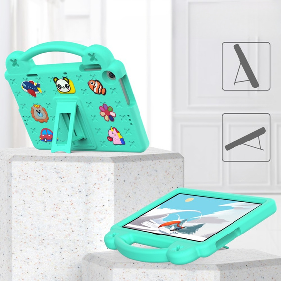Detské puzdro pre Lenovo Tab M10 10.1 Gen 3 TB-328FU/TB-328XU, Cute Patterns, so stojanom, zelený