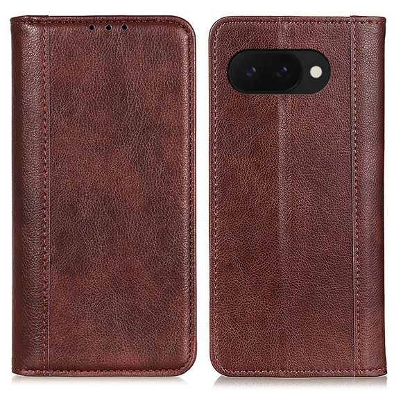 Flipové puzdro pre Google Pixel 9A, Split Leather, hnedé