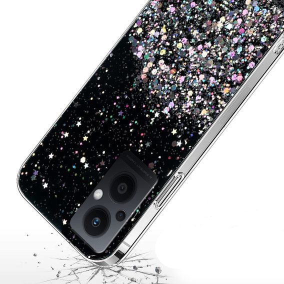 Obal na mobil pre Oppo Reno7 Lite 5G, Glittery, čierne