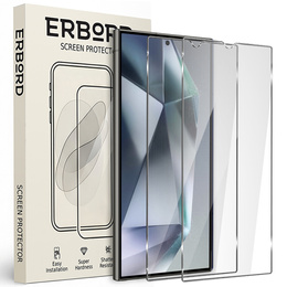 2x tvrdené sklo pre Samsung Galaxy S24 Ultra, ERBORD 9H Hard Glass na displeji