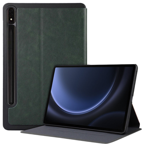 Puzdro pre Samsung Galaxy Tab S9 FE+ Plus, Smartcase s priestorom pre stylus, zelený