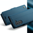 CASEME flipové puzdro pre Samsung Galaxy Z Fold6 5G, Litchi Wallet, modré