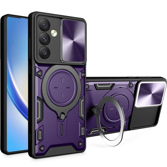 Pancierované puzdro pre Samsung Galaxy A54 5G, CamShield Slide, fialové