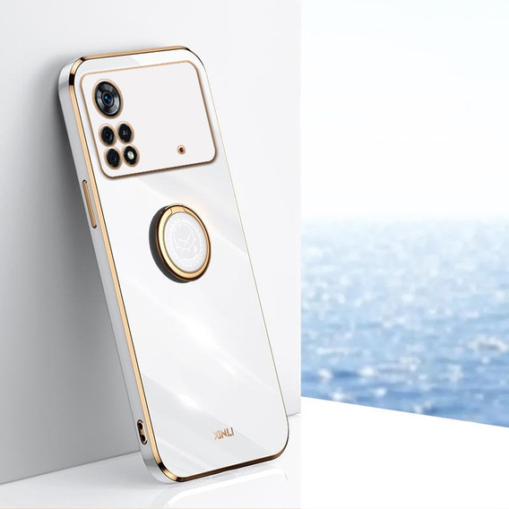 Obal na mobil pre Xiaomi Poco M4 Pro 4G, Electro Ring, biele