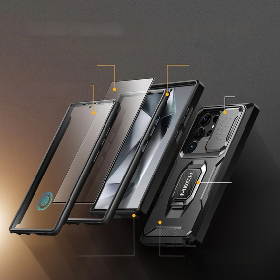 Puzdro pre Samsung Galaxy S24, séria Tongate MECH so stojanom, čierne