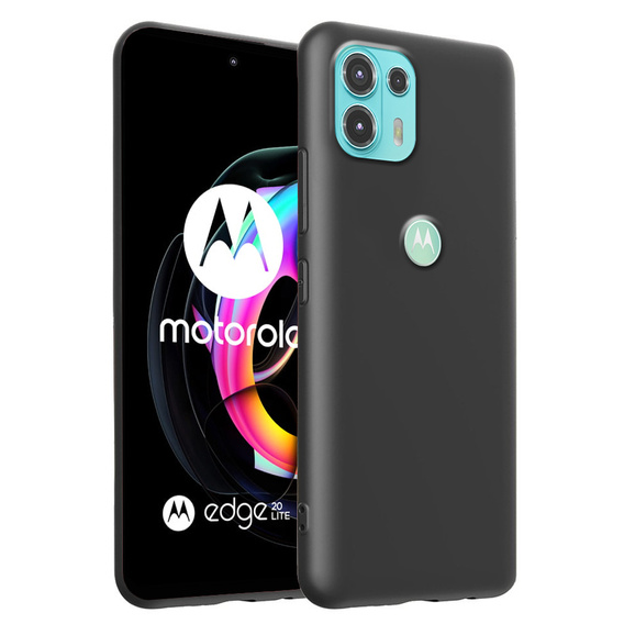 Obal na mobil pre Motorola Edge 20 Lite, Silicone Lite, čierne