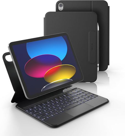 Puzdro s klávesnicou pre iPad 11" 2025 A16 (11 gen.) / iPad 10.9" 2022 (10 gen.), Dexnor Magnetic Keyboard Touchpad, čierne