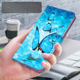 Klapkové puzdro pre Oppo A17, Wallet Light Spots Decor Butterfly, modré