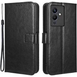 Klapkové puzdro pre Infinix Note 12 5G, Crazy Horse Wallet, čierne