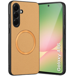 Obal na mobil pre Samsung Galaxy A56 5G, Leather Hybrid MagSafe, zlaté