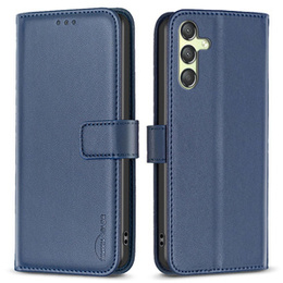 Klapkové puzdro pre Samsung Galaxy A25 5G, BINFEN Wallet, modré + 9H sklo