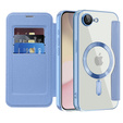 Klapkové puzdro pre iPhone 16E, RFID Wallet MagSafe CamShield, modré