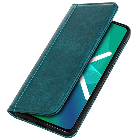 Obal na mobil pre Google Pixel 7a, Wallet Litchi Leather, zelený