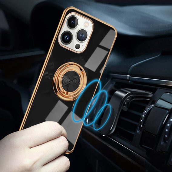 Obal na mobil pre iPhone 13 Pro Max, Electro Ring, čierne