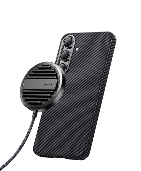 BENKS Armor Air Kevlar 600D kovové puzdro s MagSafe pre Samsung Galaxy S24