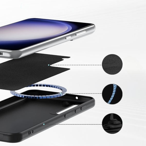 Obal na mobil pre Samsung Galaxy S23 FE, Silicone MagSafe, čierne
