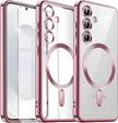 Puzdro pre Samsung Galaxy S25+ Plus, Electro MagSafe, ružové rose gold + sklo na displej