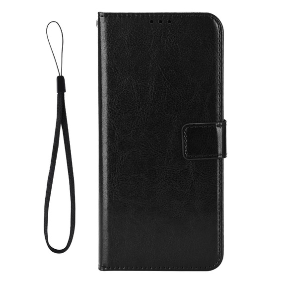Klapkové puzdro pre Infinix Hot 50 4G, Crazy Horse Wallet, čierne