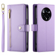 Klapkové puzdro pre Realme 14 Pro+ 5G, Wallet Zipper Pocket, fialové