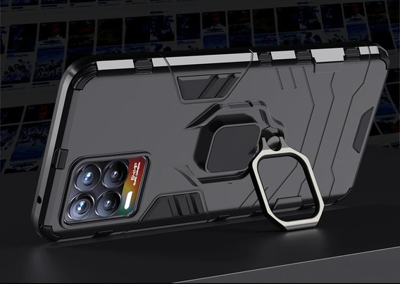 Obal na mobil pre Realme 8 / 8 Pro, Kickstand Ring, čierne