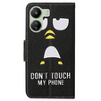 Klapkové puzdro pre Xiaomi Redmi 13C / Poco C65, Wallet, Don't Touch My Phone, čierne