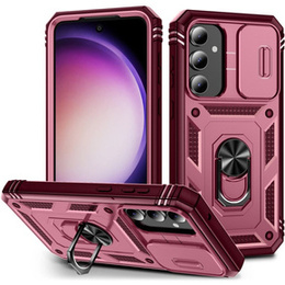 Obal na mobil pre Samsung Galaxy S23 FE, CamShield Slide, ružové / červené