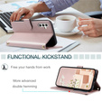 Puzdro s chlopňou pre Samsung Galaxy S25 FE, Rhombus Crossbody Leather, ružové rose gold