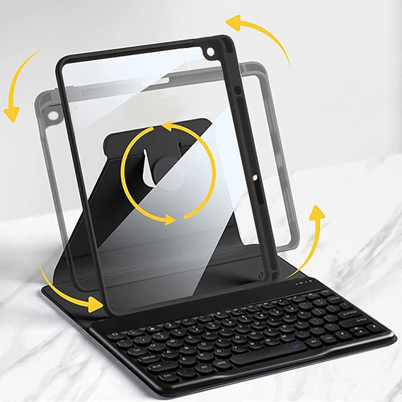 Puzdro + klávesnica iPad 10.2 2021 / 2020 / 2019 7/8/9 gen, čierne