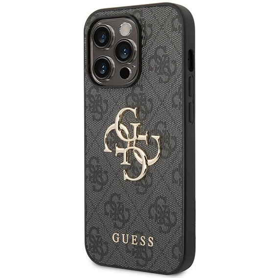 GUESS Obal na mobil pre iPhone 15 Pro Max, 4G Big Metal Logo, sivé