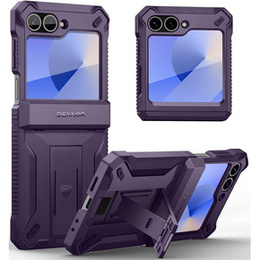 Pancierované puzdro pre Samsung Galaxy Z Flip7 FE / Z Flip6, Dexnor Clip Holder, fialové