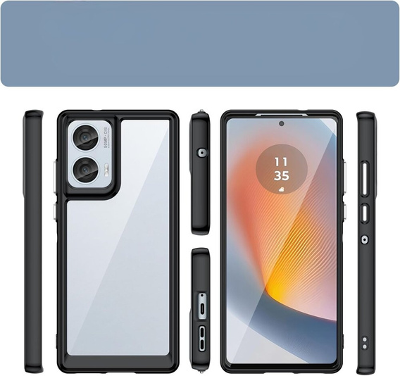 Obal na mobil pre Motorola Edge 50 Fusion 5G, Fusion Hybrid, transparentné / čierne