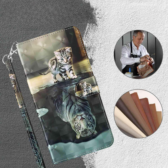 Klapkové puzdro pre Oppo A17, Wallet, Cat & Tiger