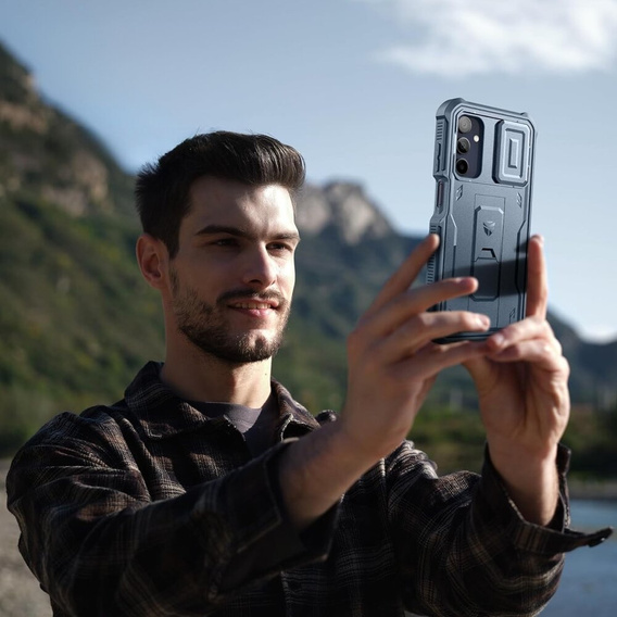 Obrnené puzdro pre Samsung Galaxy A15, Dexnor Full Body (Two Frames), modré