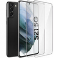 2x tvrdené sklo pre Samsung Galaxy S21, ERBORD 9H Hard Glass na displeji