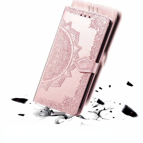 Klapkové puzdro pre Realme C61, Mandala, ružové rose gold