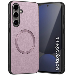 Obal na mobil pre Samsung Galaxy S24 FE, Leather Hybrid MagSafe, fialové