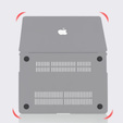 Puzdro pre MacBook Air 13 A2337 M1 A2179 A1932, HardShell, sivé