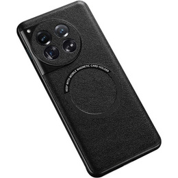 Obal na mobil pre OnePlus 12 5G, Leather Hybrid MagSafe, čierne