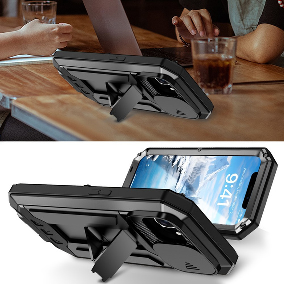Obrnené puzdro pre iPhone 16E, R-JUST, čierne