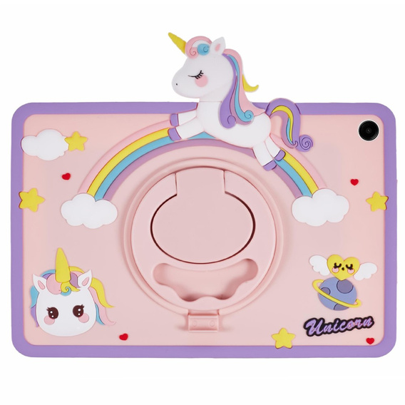 Detské puzdro pre Samsung Galaxy Tab A9+, Cute Patterns, so stojanom, ružové