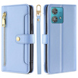 Klapkové puzdro pre Motorola Edge 40 Neo, Wallet Zipper Pocket, modré
