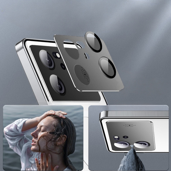 Ochranné puzdro na fotoaparát pre Xiaomi 13T / 13T Pro, CamShield MagSafe, priehľadný / strieborný